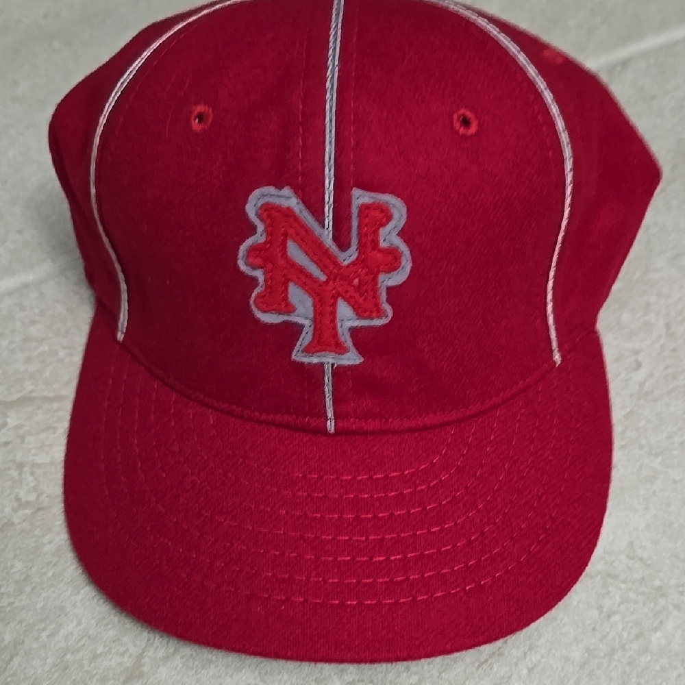 Roma Red and Gray Hat with Logo and Contrast Stitching
